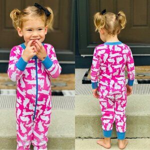 Hanna Andersson | Pink And White Bunny Rabbit Print Baby Zip Sleeper | Size 2T